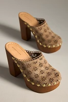 By Anthropologie Cutout Studded Clogs