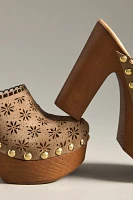 By Anthropologie Cutout Studded Clogs