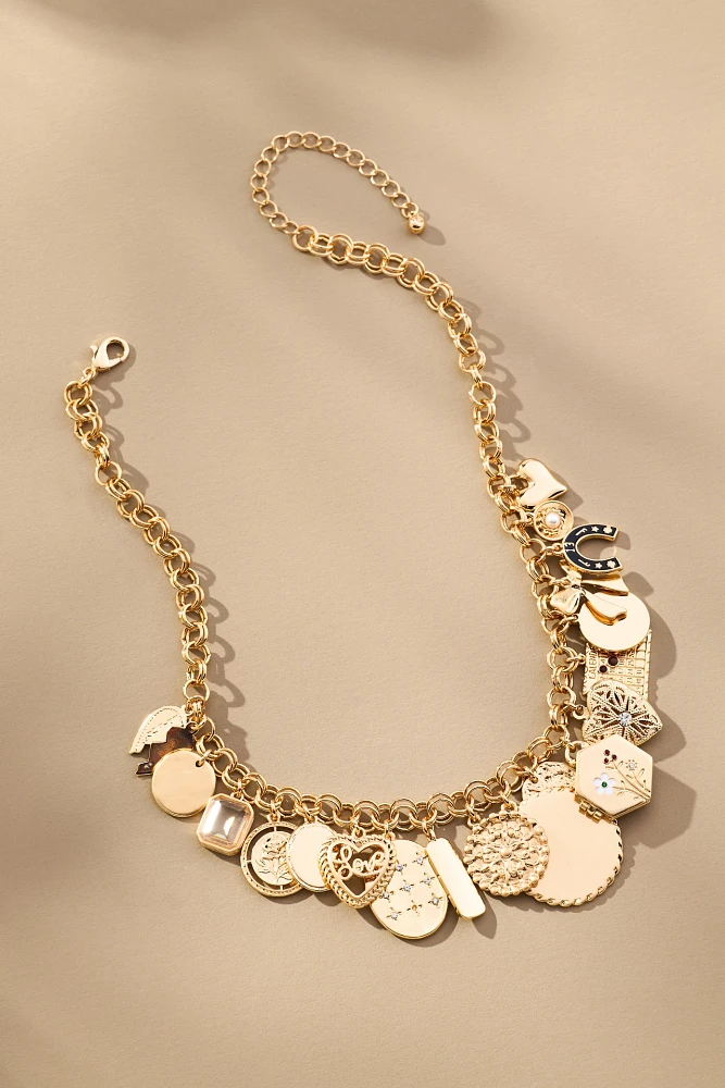 Chunky Coin Charm Necklace