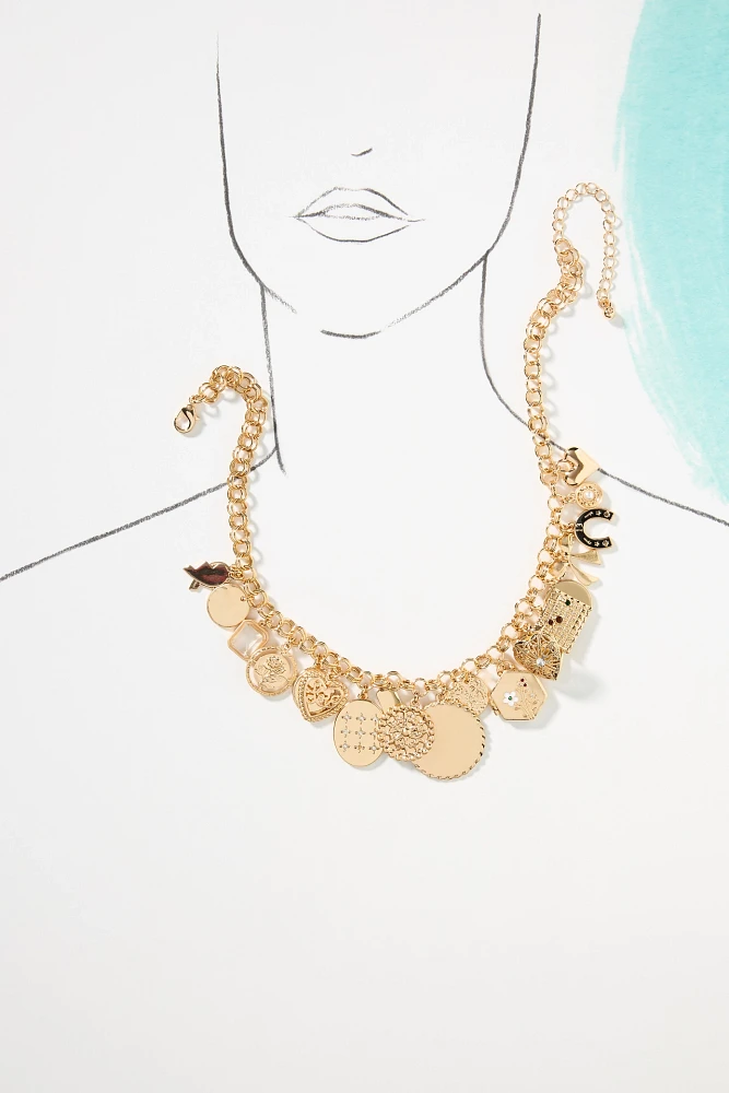Chunky Coin Charm Necklace