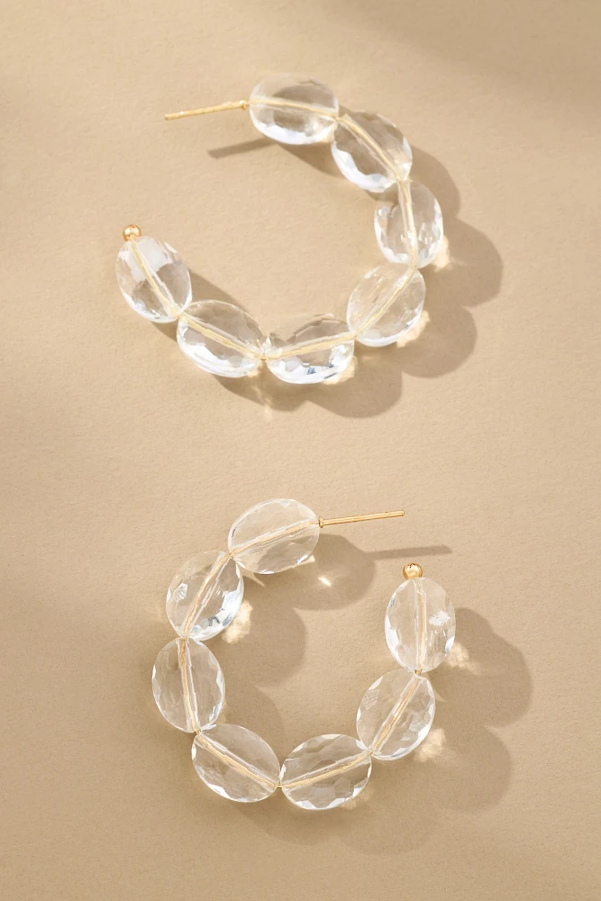 Swan Lake Beaded Hoop Earrings