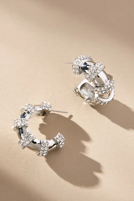 Small Spaced Crystal Hoops
