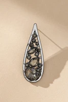 Inset Crystal Teardrop Earrings