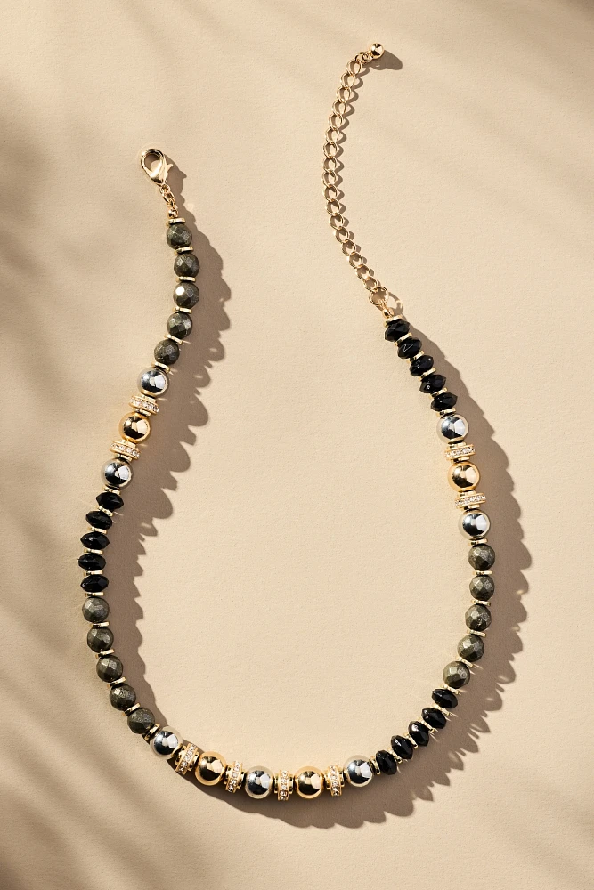 Mixed Metal Beaded Necklace