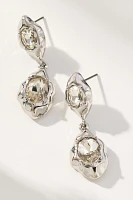 Molten Crystal Double Drop Earrings