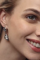 Molten Crystal Double Drop Earrings