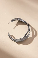 Twisted Crystal Hoop Earrings