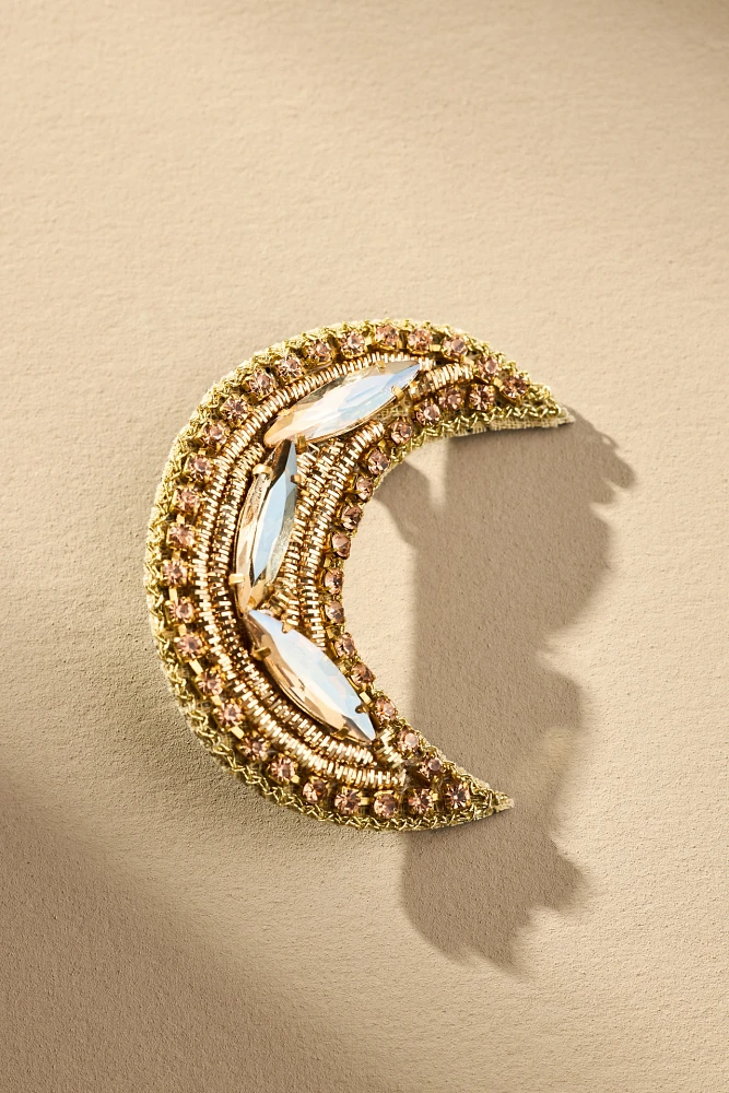 Allie Beads Moon Brooch