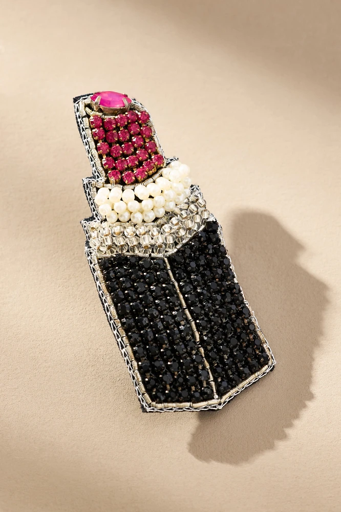 Allie Beads Lipstick Brooch