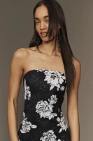 Sachin & Babi Strapless Floral Slim Midi Dress