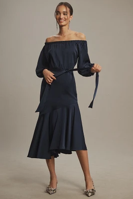 Sachin & Babi Kai Off-The-Shoulder Long-Sleeve Maxi Dress