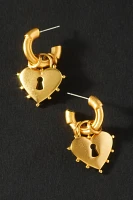 Elizabeth Cole Mina Heart Huggie Hoop Earrings