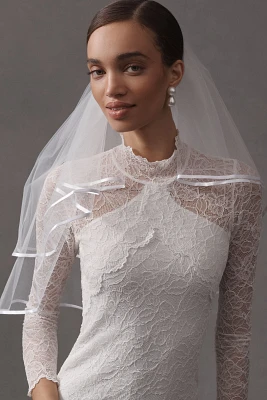 BHLDN Satin-Trim Mini Bridal Veil