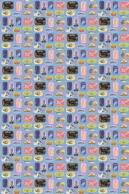 Rachel Antonoff Sardine Tins Peel-and-Stick Wallpaper