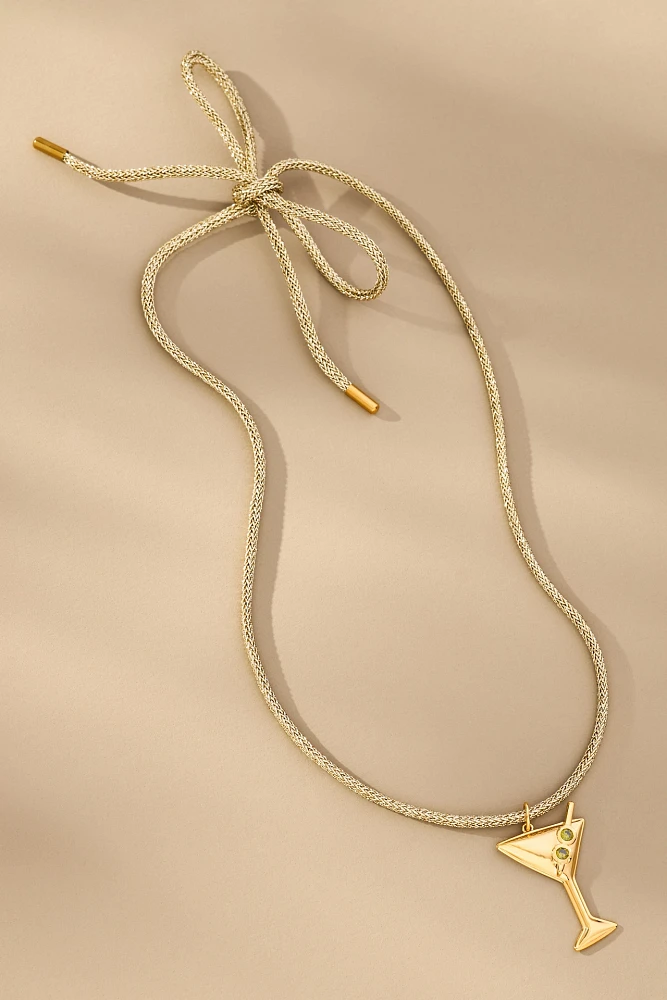 Hart Martini Charm Lurex Cord Necklace