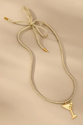 Hart Martini Charm Lurex Cord Necklace