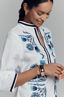 Vilagallo Diletta Linen Kaftan Mini Dress