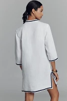 Vilagallo Diletta Linen Kaftan Mini Dress