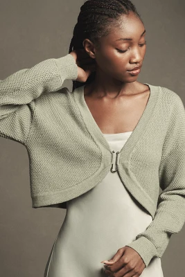 The Livvy Waffle Knit Cardigan Sweater by Flat White: Shrug Edition