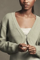 The Livvy Waffle Knit Cardigan Sweater by Flat White: Shrug Edition