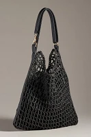 Mesh Raffia Shoulder Bag