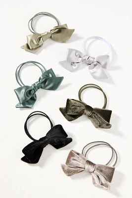 Velvet Bow Hair Ties, Set of 6