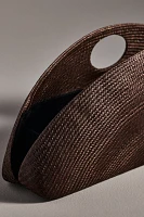 Aranaz Amor 2 Medium Woven Straw Clutch