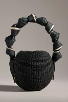 Aranaz Knotted Handle Mini Raffia Bucket Bag