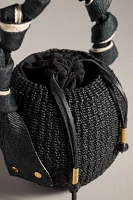 Aranaz Knotted Handle Mini Raffia Bucket Bag