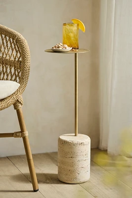 Travertine Base Drink Table