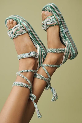 Amambaih Carolina Lace-Up Platform Sandals
