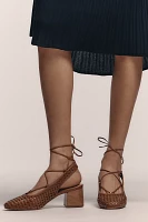 By Anthropologie Woven Tie-Up Heels