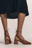 By Anthropologie Woven Tie-Up Heels