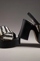 By Anthropologie Cross-Strap Woven Platform Sandals
