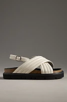 All Black Flat Lugg Cross Sandals