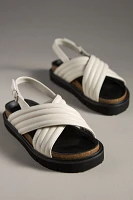 All Black Flat Lugg Cross Sandals
