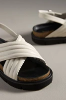 All Black Flat Lugg Cross Sandals