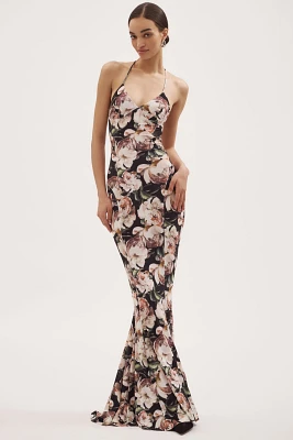 Norma Kamali Sleeveless Low-Back Slip Fishtail Gown