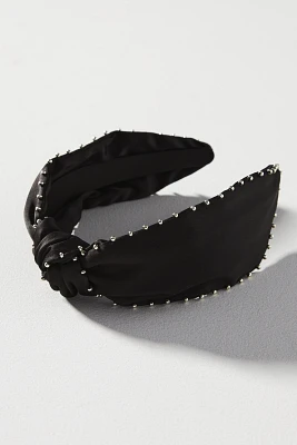 Everly Satin Studded Knot Headband