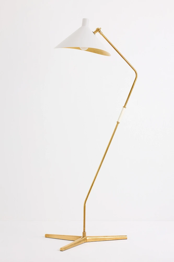 Mayotte Large Offset Brass Floor Lamp