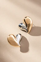 Mixed Metal Heart Earrings