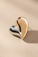 Mixed Metal Heart Earrings