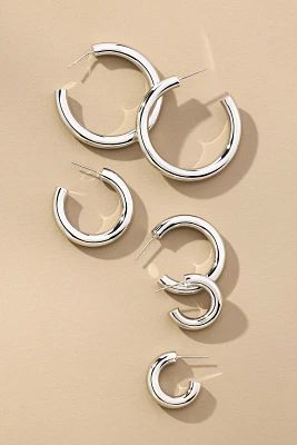 Triple Hoop Earrings, Set of 3
