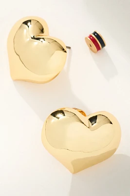 Clare V. Mylar Heart Post Earrings