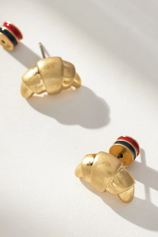 Clare V. Croissant Stud Earrings