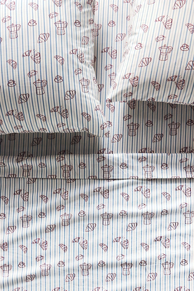 dduende studio Café Icon Cotton Percale Sheet Set