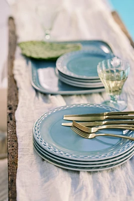 The Mediterranean Dish Chiseled Stoneware Dinner Plates, Set of 4