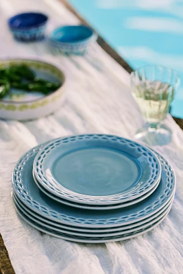 The Mediterranean Dish Chiseled Stoneware Dessert Plates, Set of 4