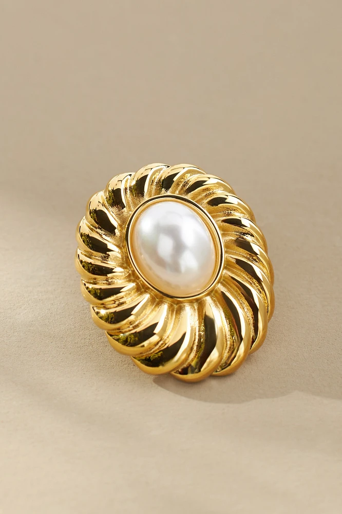 Cendré Emilia Pearl Earrings