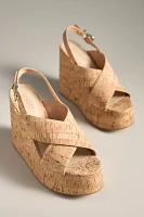 Schutz Jennifer Cork Platform Wedge Sandals